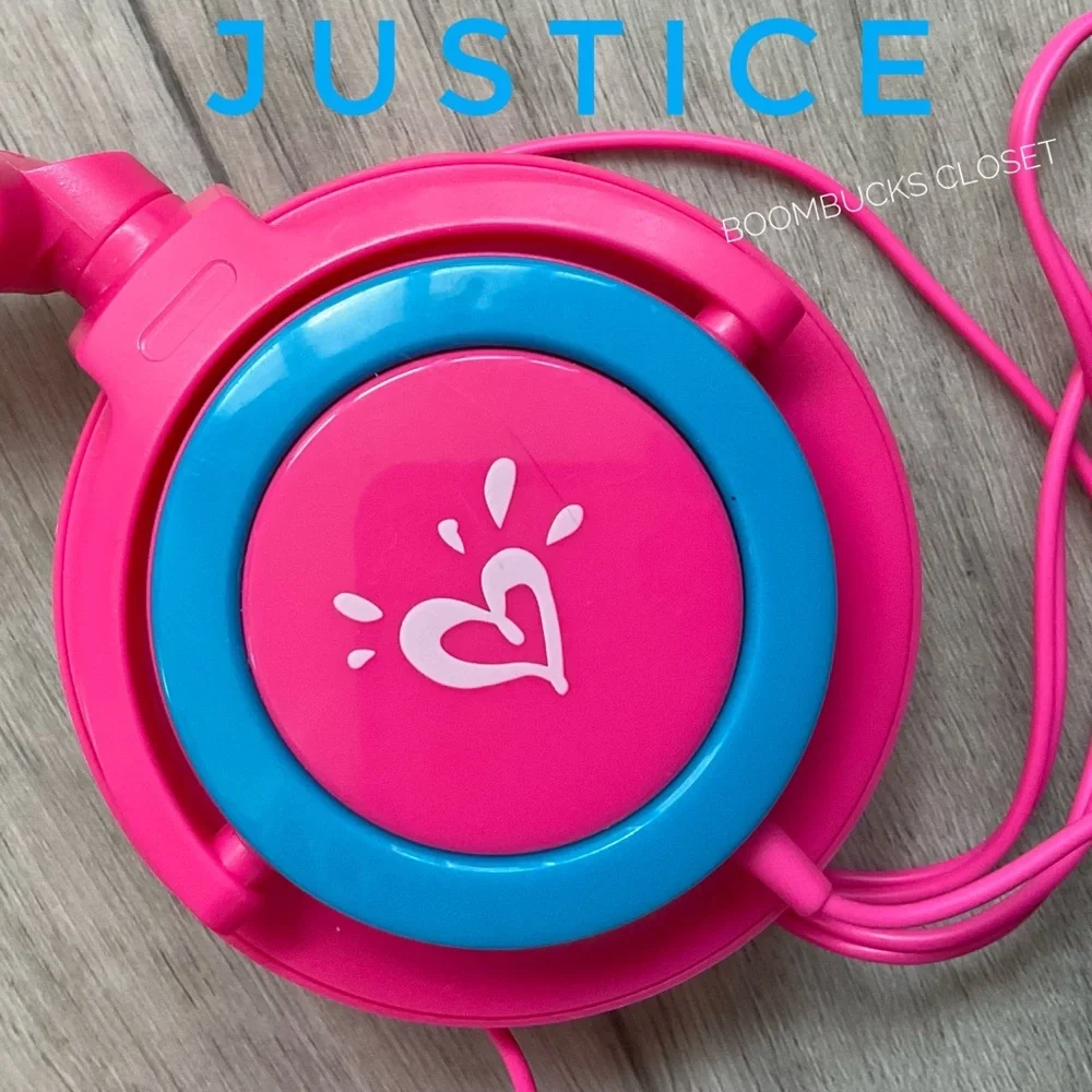 Brand New Justice Hot Pink Cat Ear Headphones with case